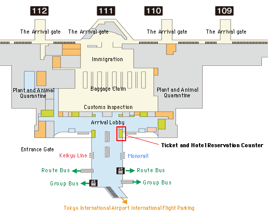 Map of the 2nd floor and arrival lobby