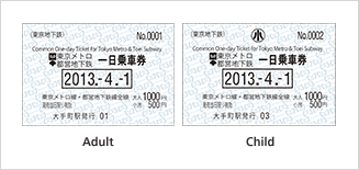 Common One-day Ticket for Tokyo Metro & Toei Subway